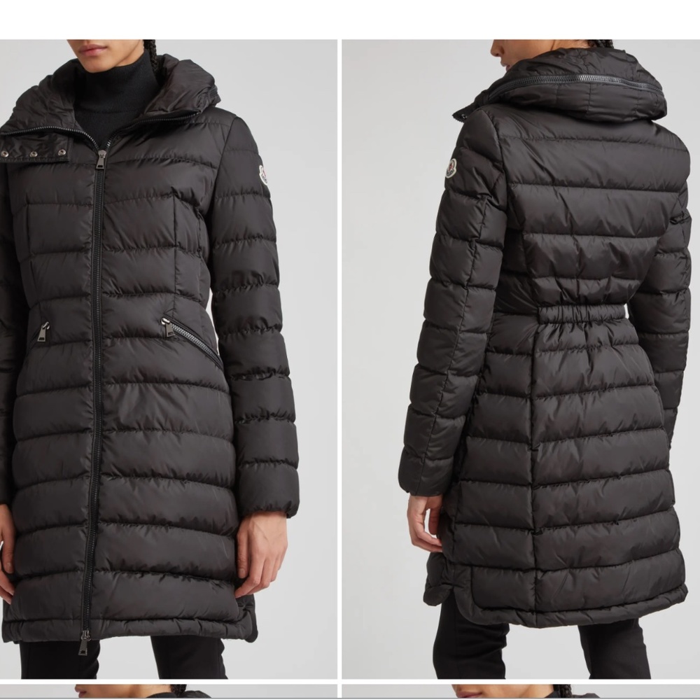 Moncler Flammette gray down coat, Size 0